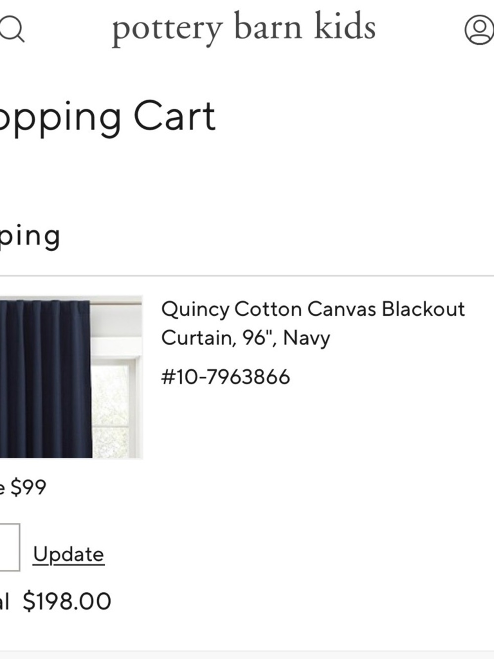 Two Pottery Barn Kids Quincy Cotton Canvas Blackout Curtains in Navy 44x96 - Picture 6 of 7